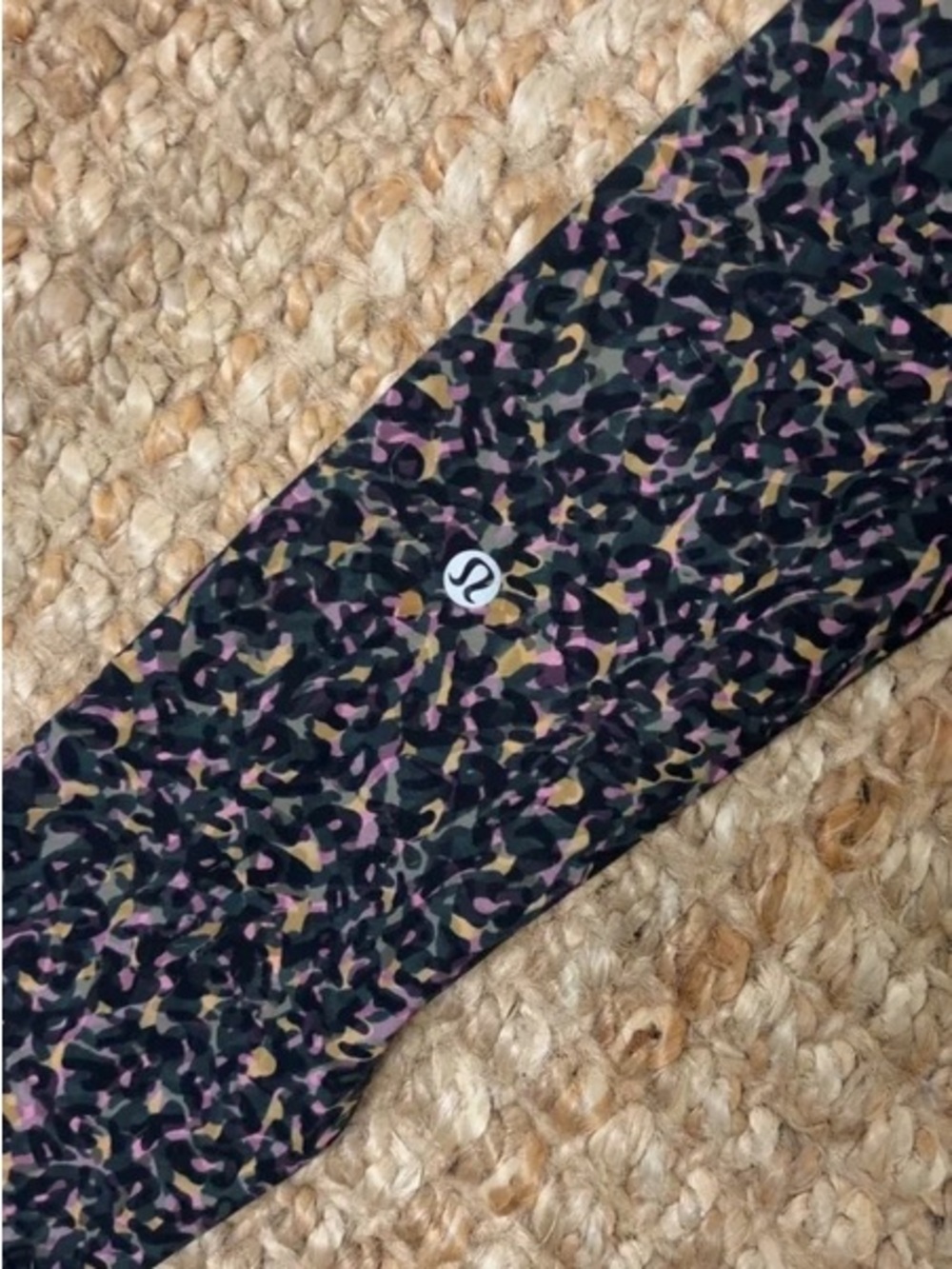lululemon athletica women Printed Leggings in Black with Pink & Olive Accents